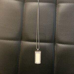 Swarovski Crystal white Dog tag